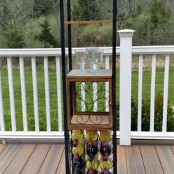 Freestanding Tall Wine Rack/Bar Cabinet + 12 Wine Glasses