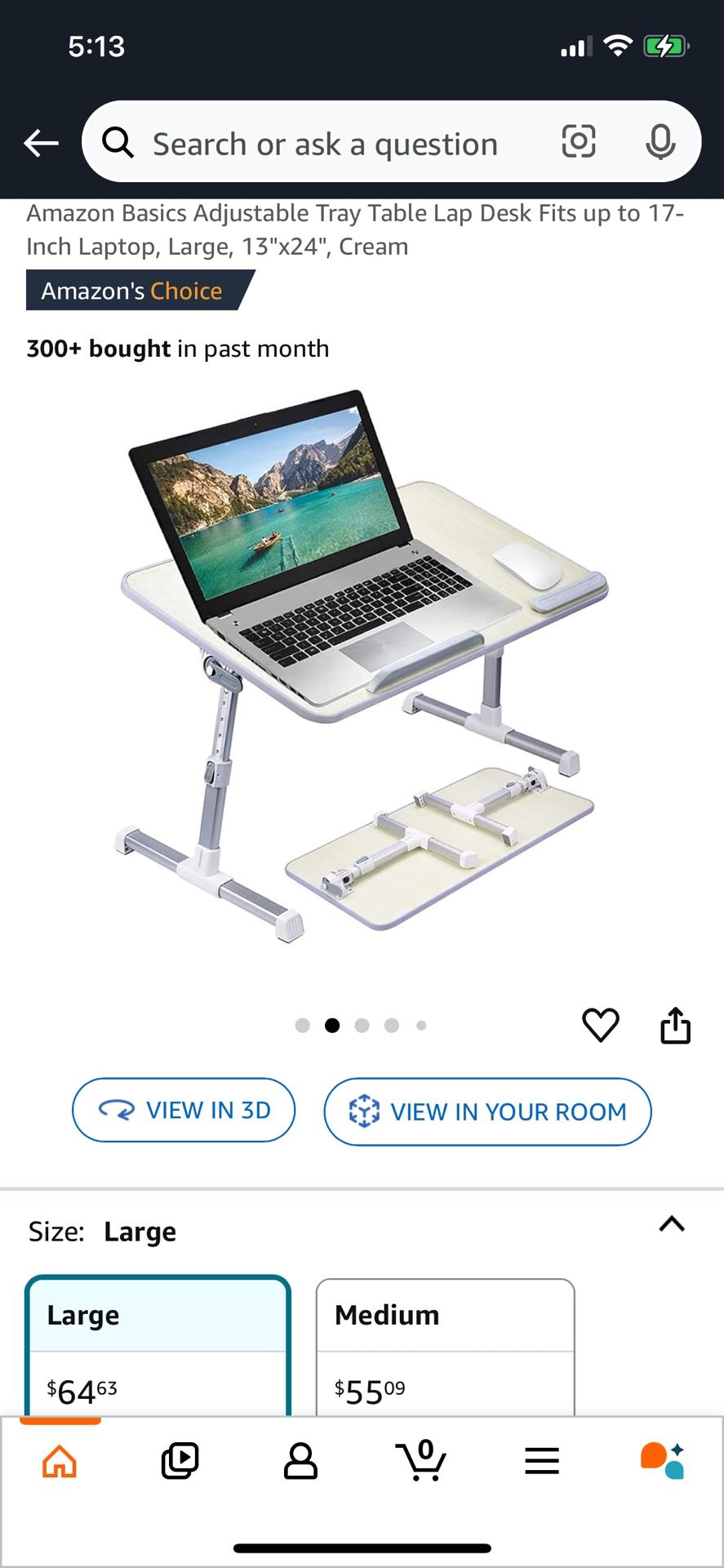 Adjustable Tray Table/ Lap Desk/Bed Tray
