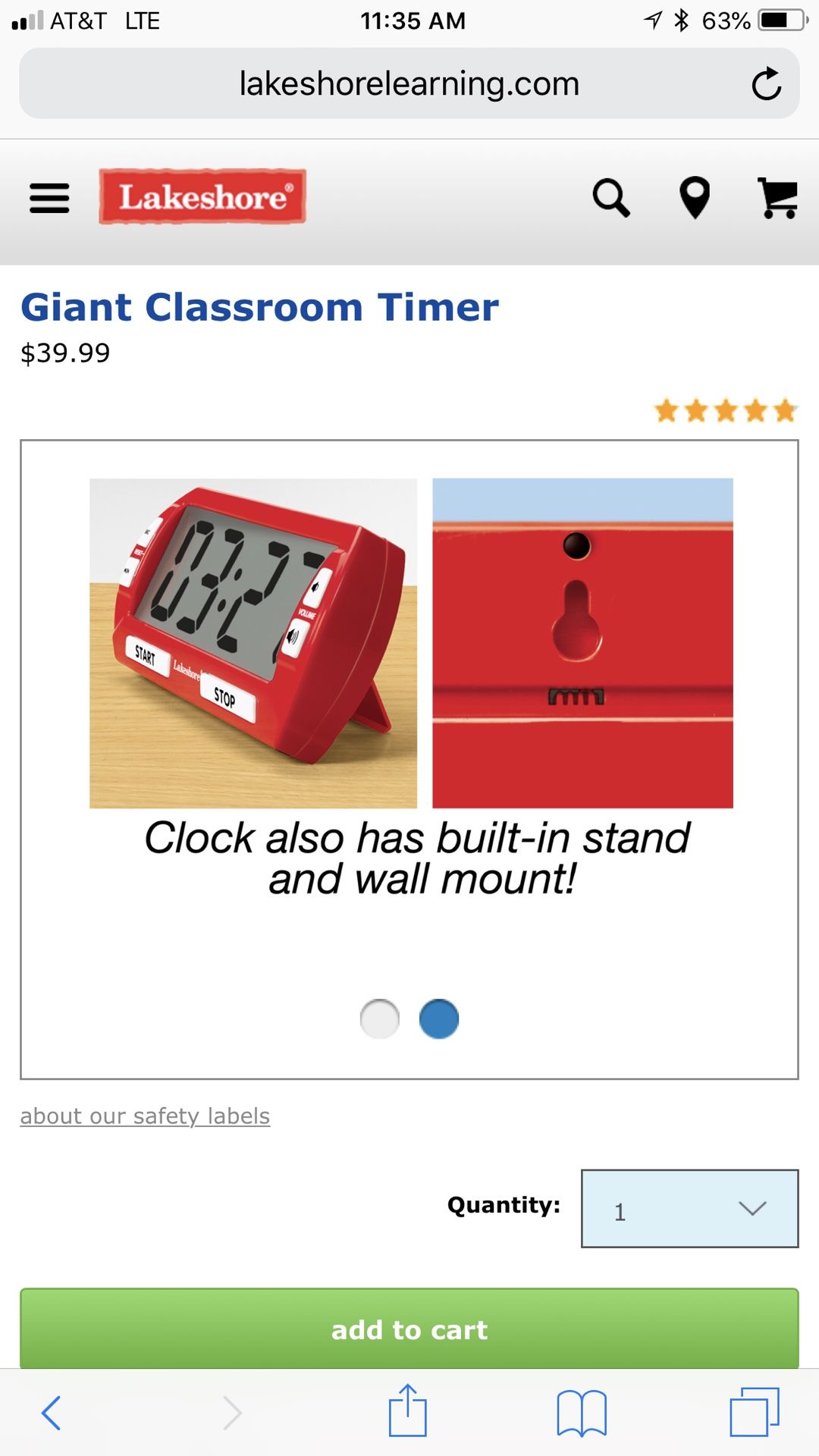 Lakeshore Giant Classroom Timer