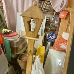 Indoor/Outdoor Wooden Lamp- 55” Height 