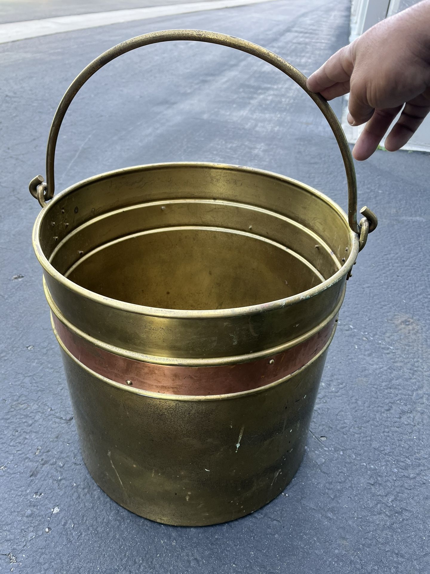 Decorative brass bucket