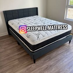 NEW QUEEN BED FRAME WITH MATTRESS 