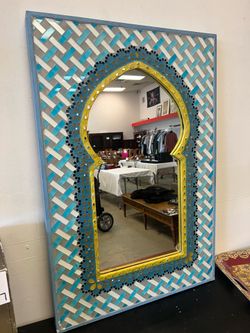 Mirror Mosaic/ Blue/ Silver / Wall Mirror