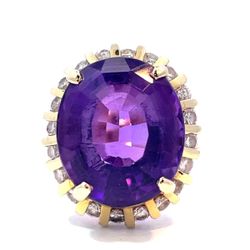 Lady’s 14K Yellow Gold Ring w/ Purple Stone – Size 6½ (62935-1)