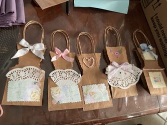 2 5 Tea party hand made candy bags