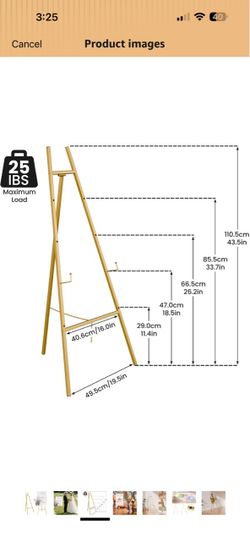 Gold Metal Art Easel Stand