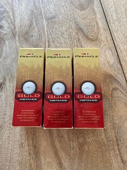 Vintage Pinnacle Gold Distance Golf Balls - Lot of 3 Sleeves (9 Balls Total)