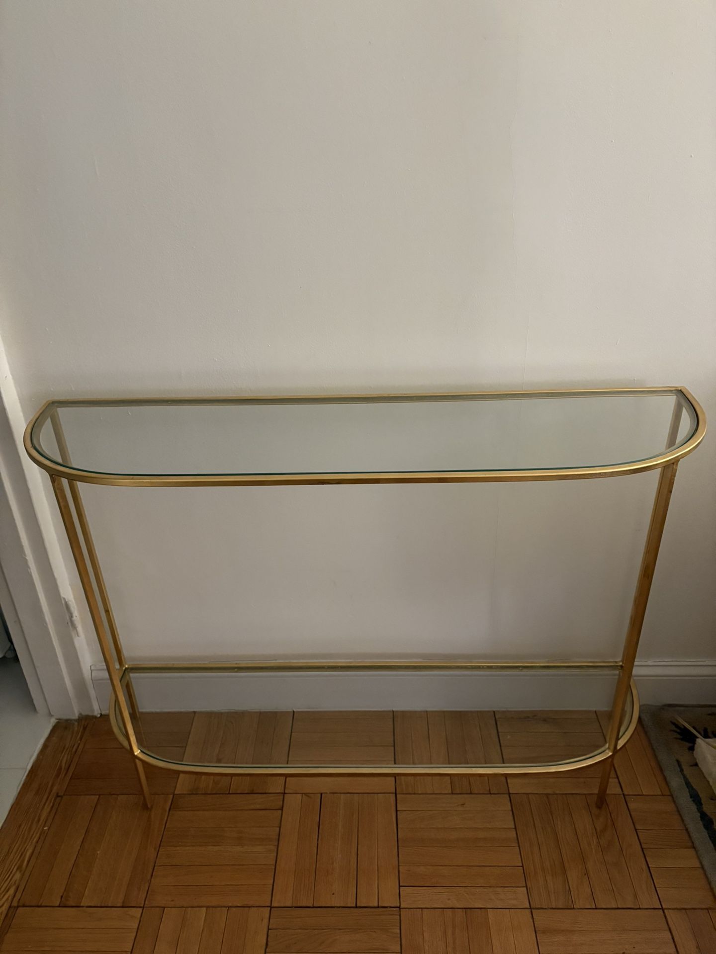 Glass & Gold Metal Console Table