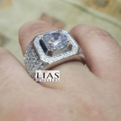 New 18k White Gold Men Wedding Ring Men Wedding Band 