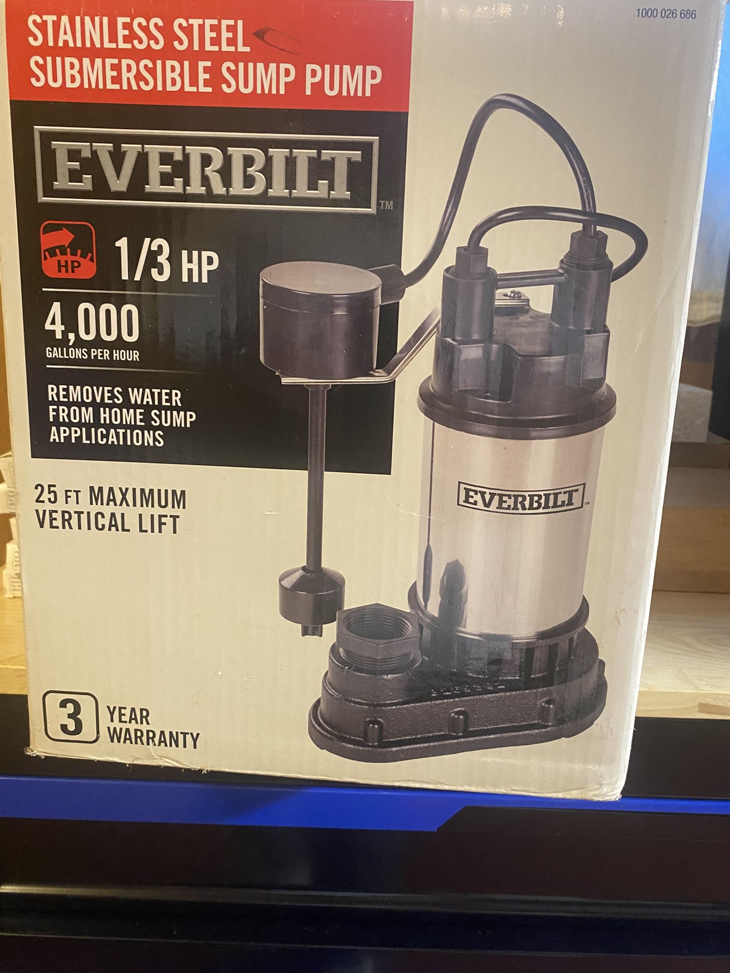 Everbilt 1/3 Stainless Steel Submersible pump