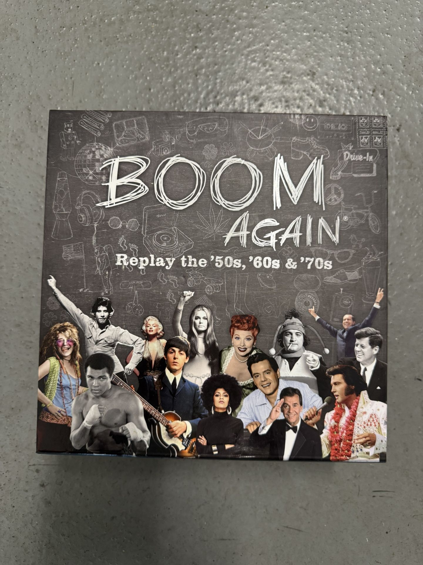 BOOM AGAIN Board Game Trivia Game About The '50s, '60s and '70s (Good condition) PICK UP IN CORNELIUS
