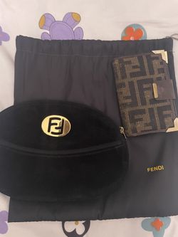 Fendi Small Black Suede purse and vintage address book