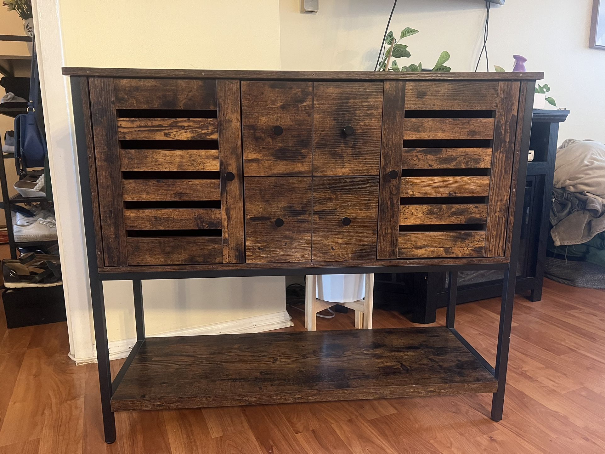 Industrial Cabinet - Rustic Brown and Black