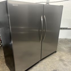 Frigidaire Refrigerator and freezer column combos sold as a set can deliver  Dimensions for each unit are 32 inches wide  65 1/2 inches tall  29 1/2 i