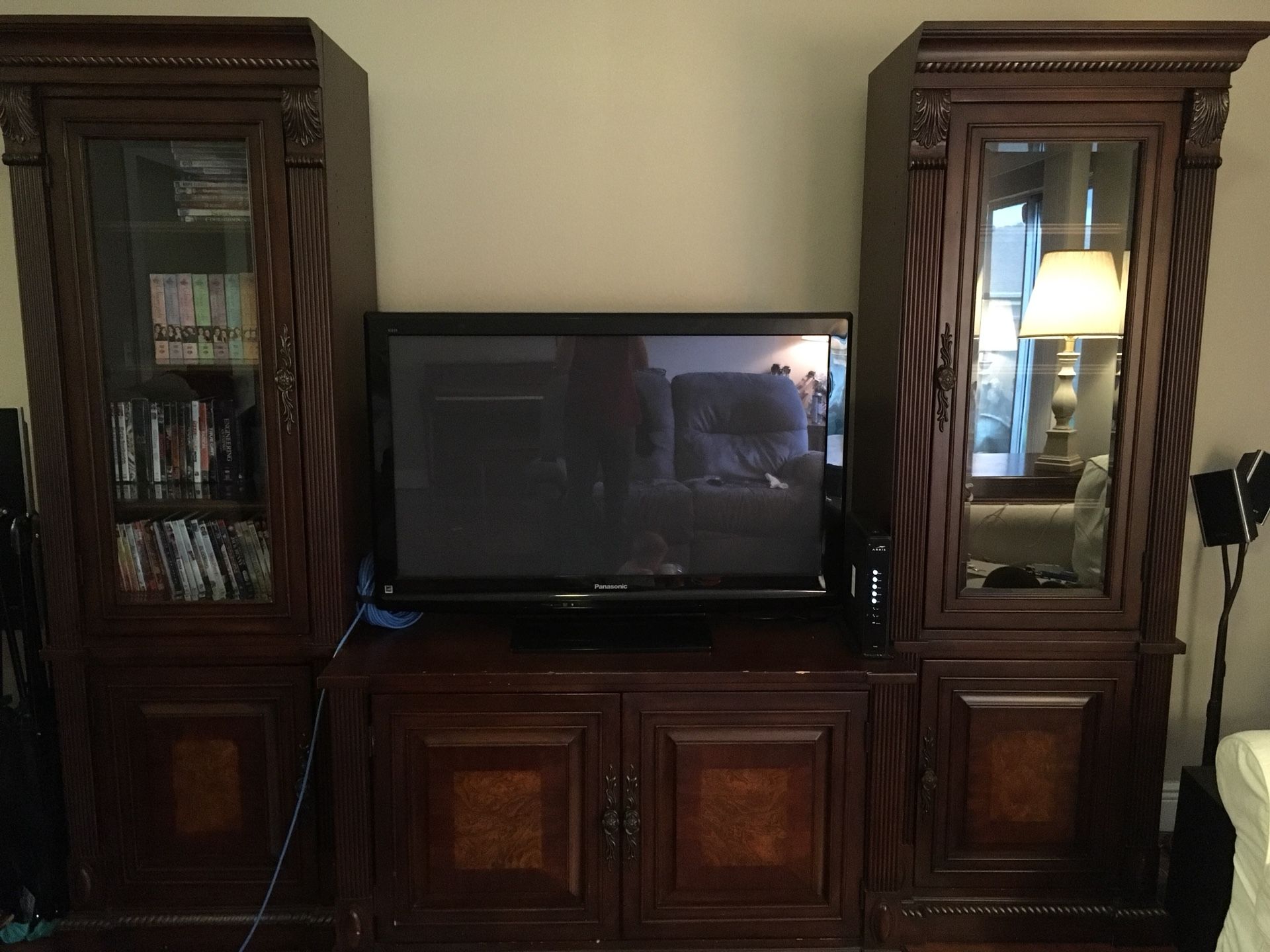 Brown Wooden Entertainment System