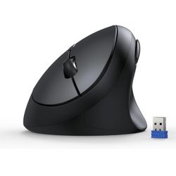 Ergonomic Mouse, Wireless Vertical 2.4G Silent Mouse for Laptop, PC, Chromebook, Mac - Black
