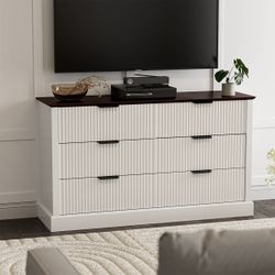 White modern 6 Drawer Dresser