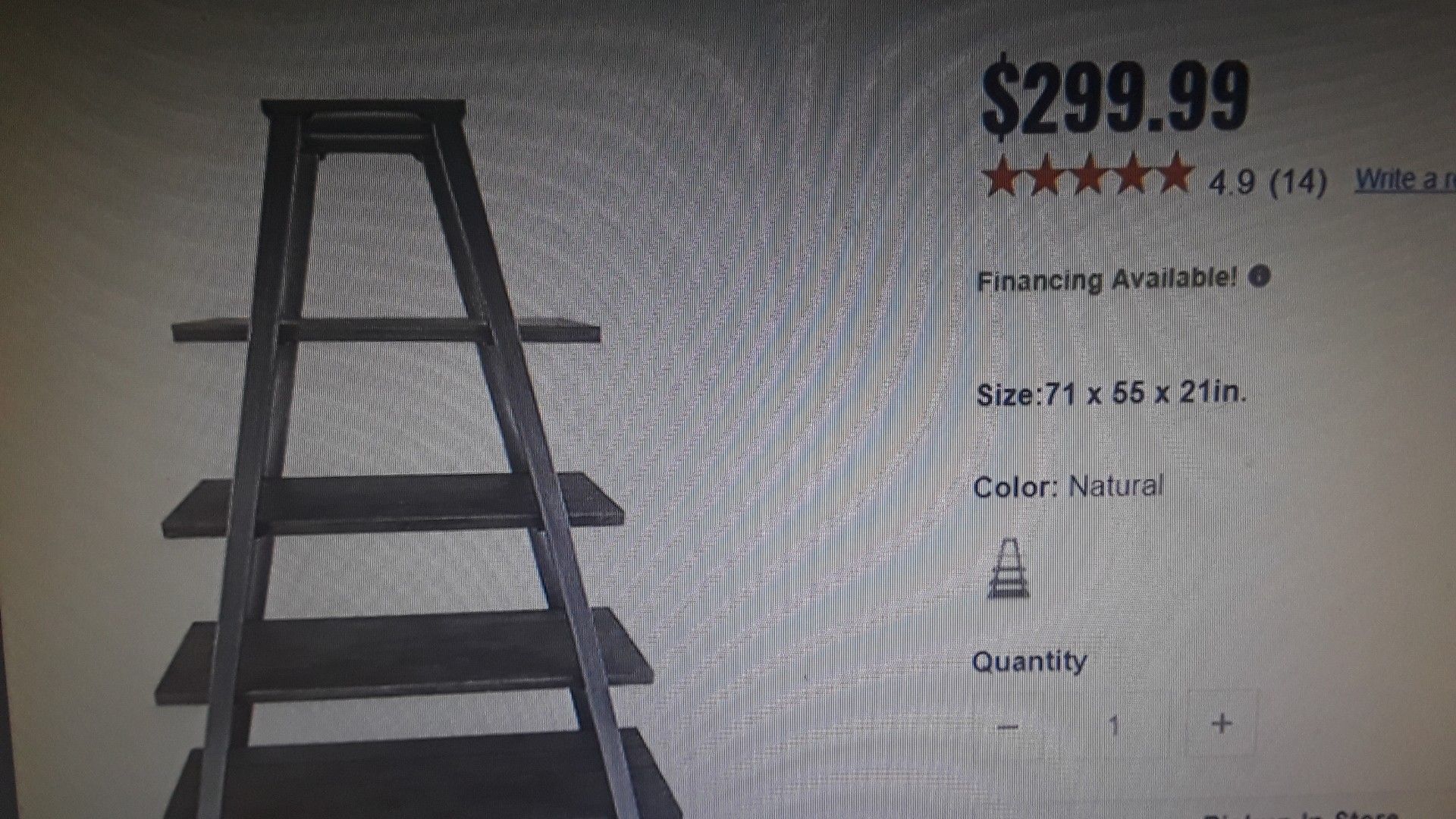 Galvanized ladder shelf