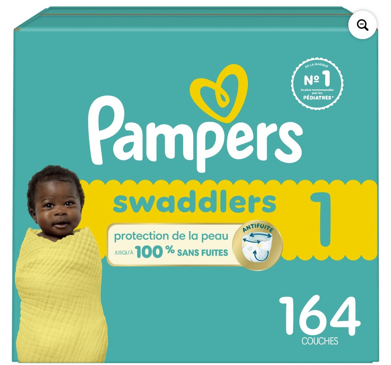 Pampers Swaddlers Diapers, Size 1 (8-14 lbs), 164 Count, Absorbent, Keeps Baby Dry and Comfortable,