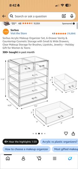 Acrylic Makeup Organizer