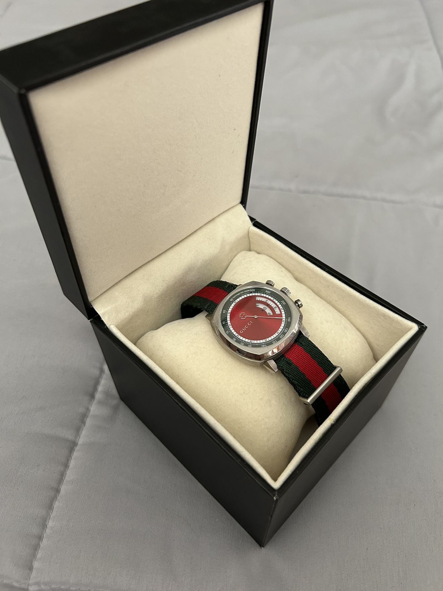 Gucci Men's Swiss Chronograph Grip Red & Green Nylon Strap Watch