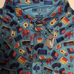 Pins & Aces Mens XXL Polo Shirt - Video Game Controller Theme