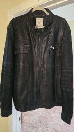 Mens Black Biker Jacket - XXL.