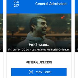 Fred again.. 2 tickets LA Coliseum 6/14