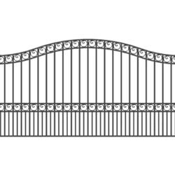 14 ft. x 6 ft. Black Steel Metal Single Swing Driveway Fence Gate