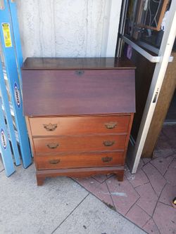 vintage maple or cherry drop-front secretary desk