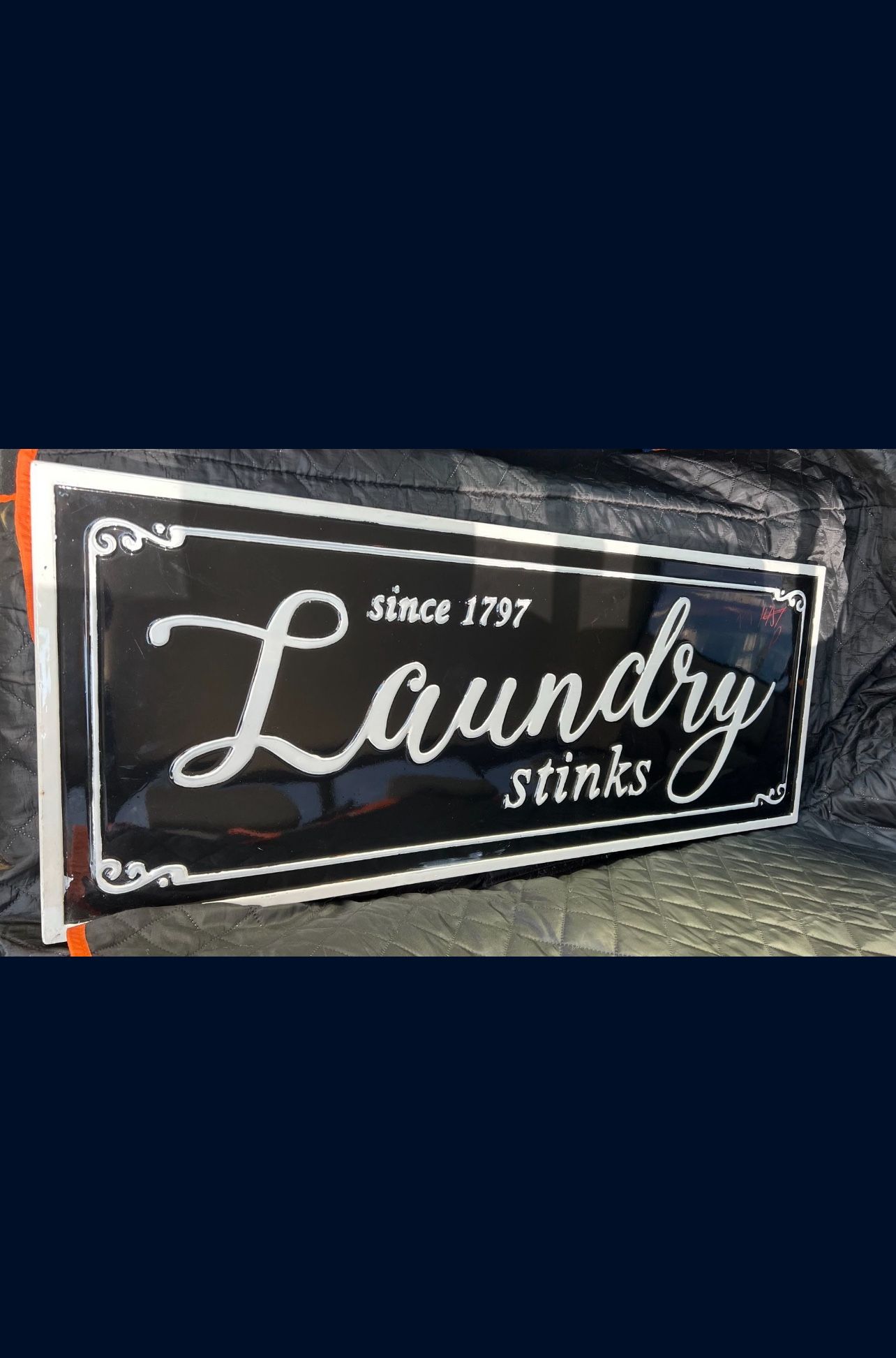 Embossed Metal Laundry Wall Sign (36 x14x0.5)