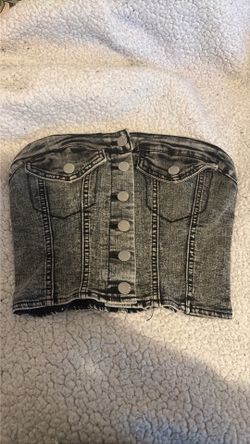 Tube top /crop top jean material stretchy size S