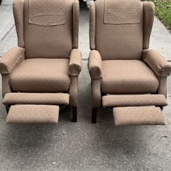 Pair Of Lazy Boy Wingback Recliners