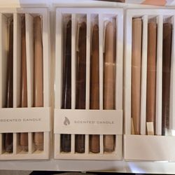 12ct Gradient Brown Vanilla-Type Scent Taper Candles