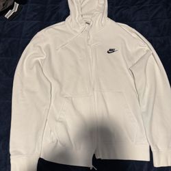 White Nike Zip Up, Size medium