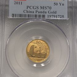 2011 MS 70 1/10 OUNCE GOLD PANDA
