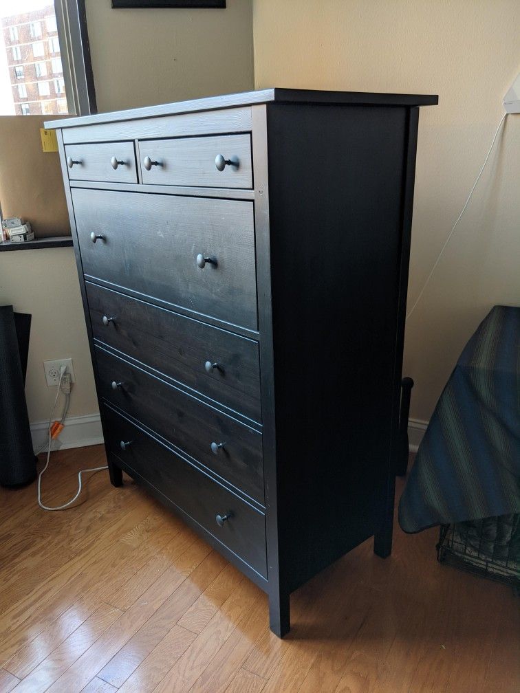 IKEA Dresser (Black, Solid Wood) for Sale in New York, NY OfferUp