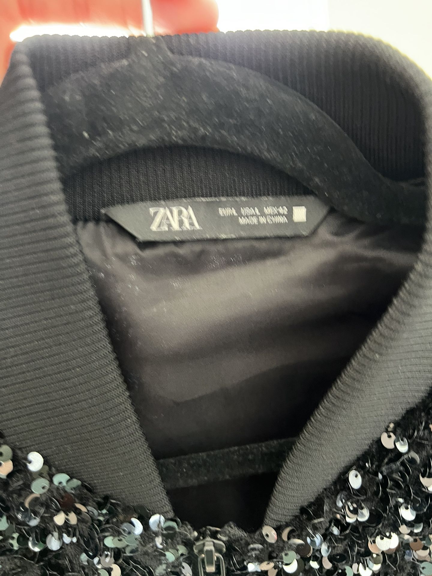 Zara mens 2025 sequin bomber jacket