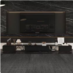 Large Modern Black Tv Console Table