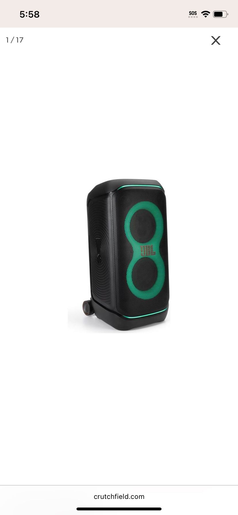 JBL PartyBox 320 rolling battery bluetooth speaker