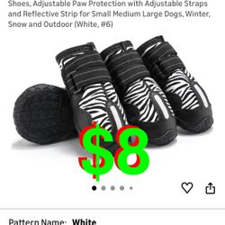 Waterproof Dog Boots, Non-Slip Durable Dog Shoes, Adjustable Paw Protection with Adjustable Straps and Reflective Strip for Small Medium Larg