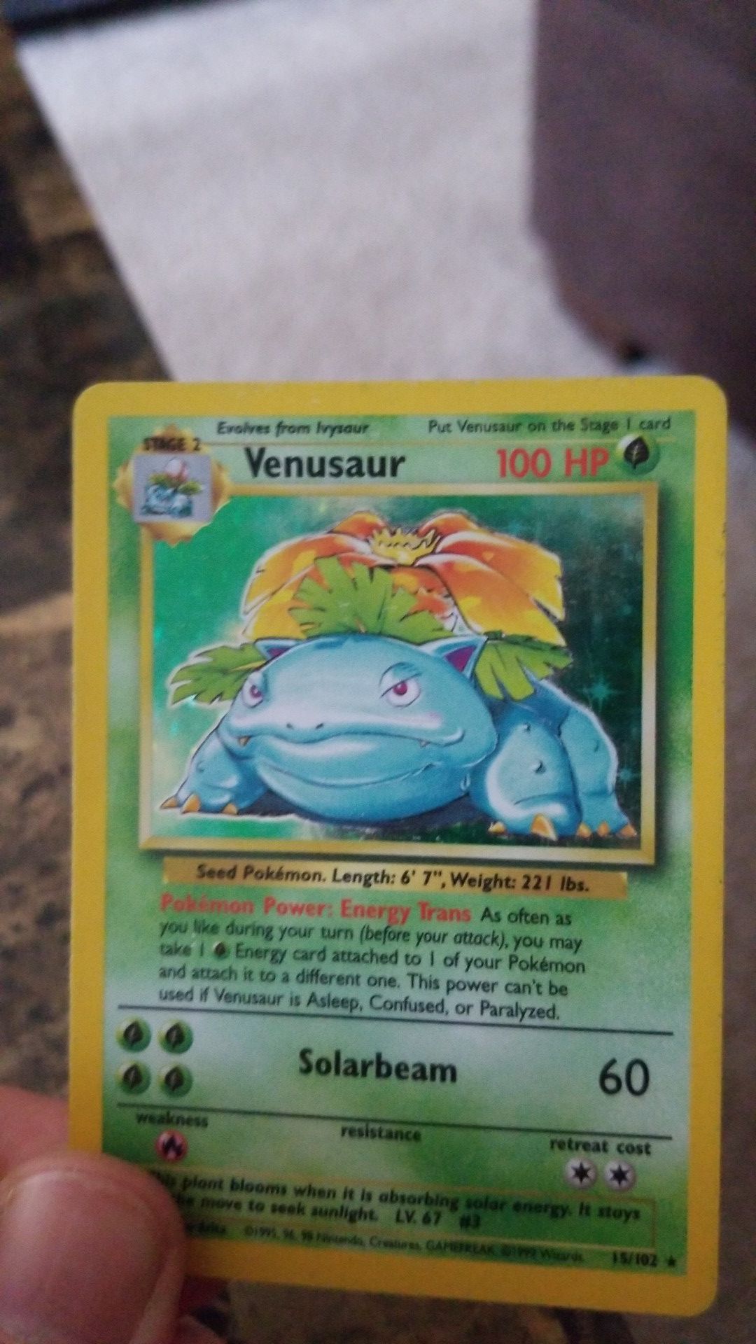 Pokemon Venusaur Hologram card