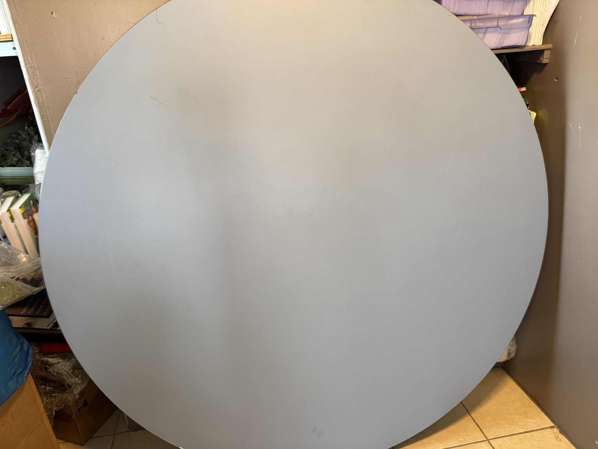 Blue Round Table Wood