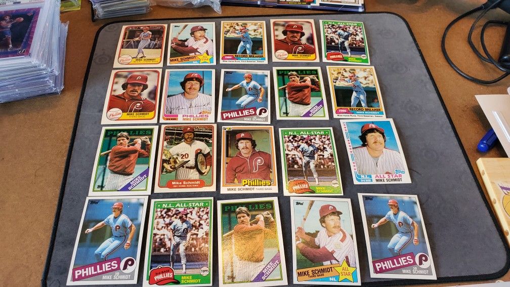 Lot 20 Random Mike Schmidt Philadelphia Phillies Baseball Cards All For $20