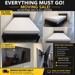 Queen bed with frame
