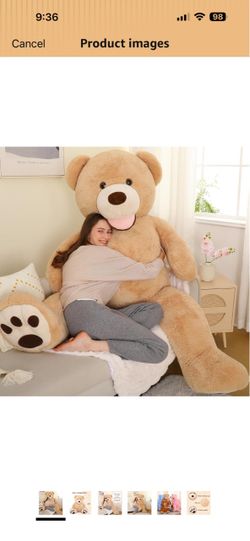 MorisMos Giant Teddy Bear Plush 6ft, Life Size Huge Teddy Bear 6 Foot Large Stuffed Bear Gift for Boyfriend Girlfriend，6FT Big Bear for Lover Wife on 