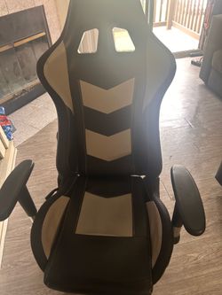 Grey and black gaming chair