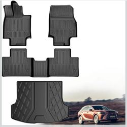  2023-2025 RX Floor Mats and Cargo Liner for Lexus RX350/RX350h/RX500h (NOT Fit RX450h+ PHEV Model) - Custom Fit TPE All Weather Floor Liners and Trun