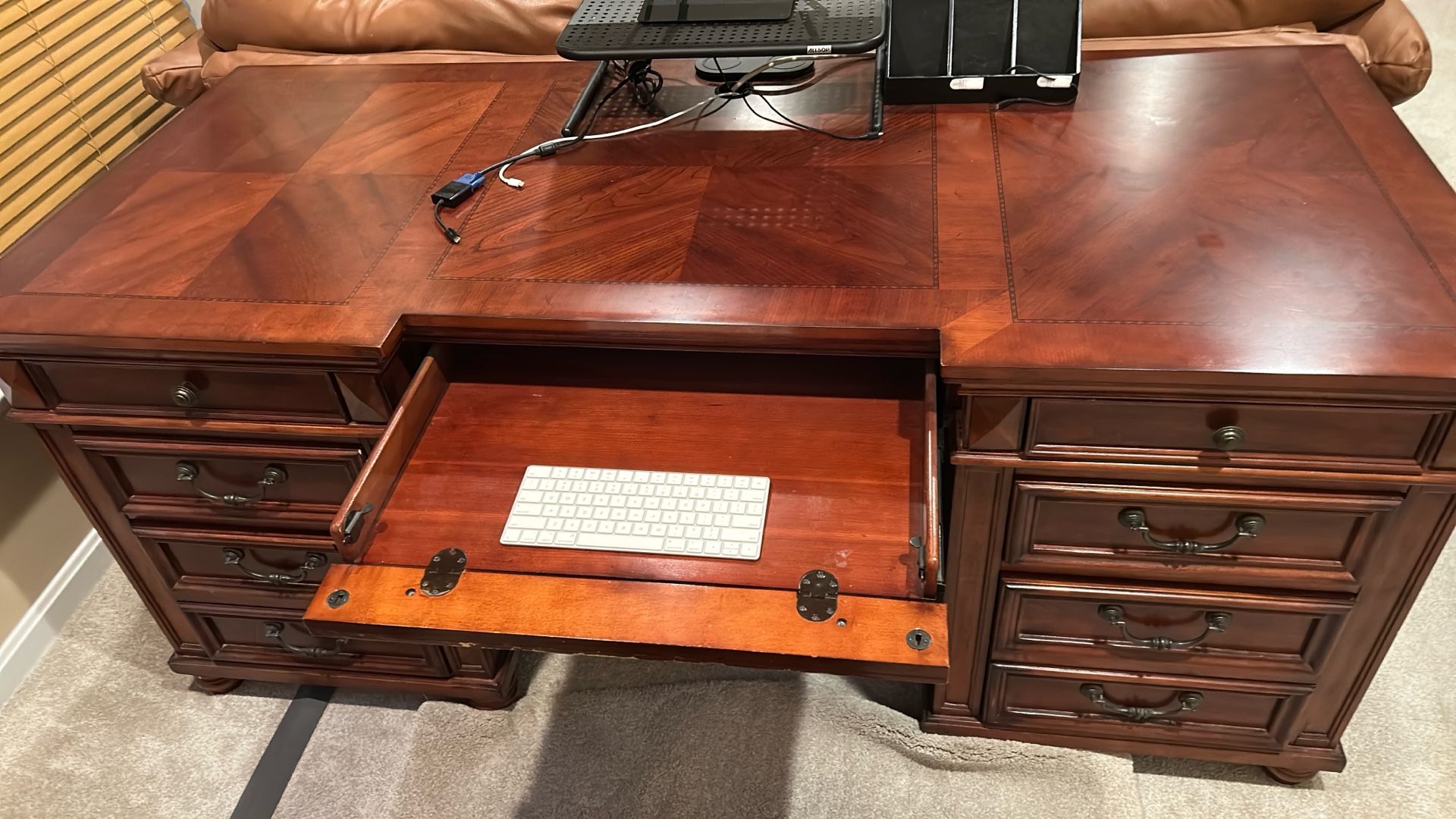 Executive Desk and Filing Cabinet- Havertys purchased for $1800