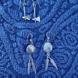 $15 Per Pair/$25 For Both. Sterling Earrings 